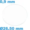 Verre Sternkreuz de montre 26,50 mm Saphir Plat Circulaire épaisseur 0,9 mm résistant aux rayures