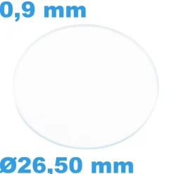 Verre Sternkreuz de montre 26,50 mm Saphir Plat Circulaire épaisseur 0,9 mm résistant aux rayures