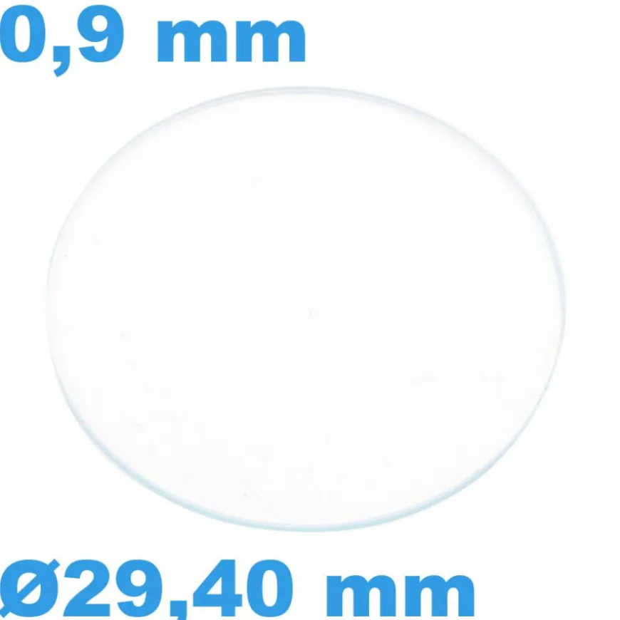 Verre Sternkreuz Plat Circulaire Saphir pour montre 29,40 mm épaisseur 0,9 mm inrayable