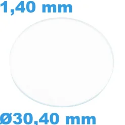 Verre Sternkreuz Plat Circulaire Saphir pour montre 30,40 mm épaisseur 1,40 mm résistant aux rayures