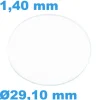 Verre Sternkreuz Plat Rond Saphir de montre 29,10 mm épaisseur 1,40 mm résistant aux rayures
