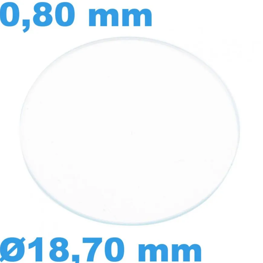 Verre Sternkreuz Plat Rond Saphir de montre 18,7 mm épaisseur 0,80 mm inrayable