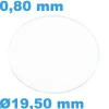 Verre Sternkreuz pour montre 19,5 mm Saphir Plat Circulaire épaisseur 0,80 mm inrayable