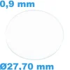 Verre Sternkreuz Rond Saphir 27,70 mm pour montre Plat épaisseur 0,9 mm inrayable