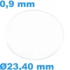 Verre Sternkreuz Rond Saphir 23,40 mm de montre Plat épaisseur 0,9 mm inrayable