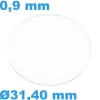 Verre Sternkreuz Saphir Plat de montre Circulaire 31,40 mm épaisseur 0,9 mm inrayable