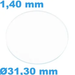 Verre Sternkreuz Saphir Plat de montre Circulaire 31,30 mm épaisseur 1,40 mm résistant aux rayures