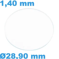 Verre Sternkreuz Saphir Plat de montre Rond 28,90 mm épaisseur 1,40 mm résistant aux rayures