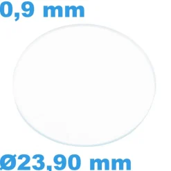 Verre Sternkreuz Saphir Plat de montre Circulaire 23,90 mm épaisseur 0,9 mm inrayable