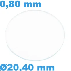 Verre Sternkreuz Saphir Plat pour montre Circulaire 20,4 mm épaisseur 0,80 mm résistant aux rayures