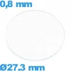 Verre verre minéral circulaire montre 27,3 mm