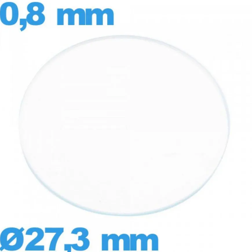 Verre verre minéral circulaire montre 27,3 mm
