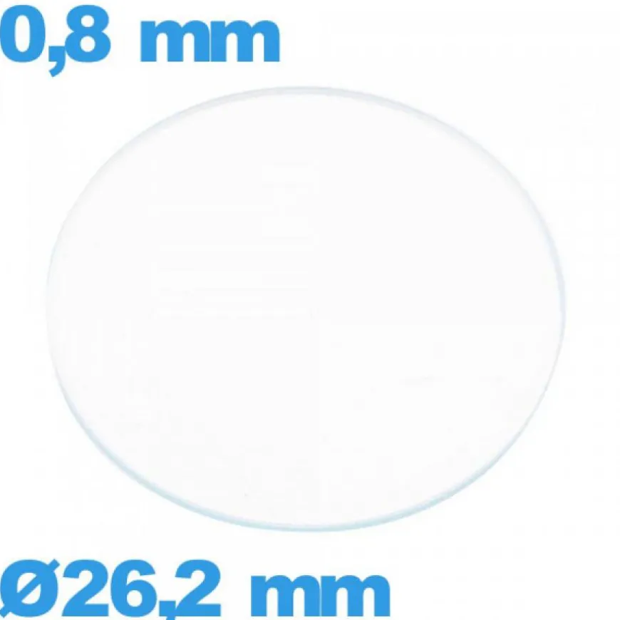 Verre verre minéral circulaire montre 26,2 mm
