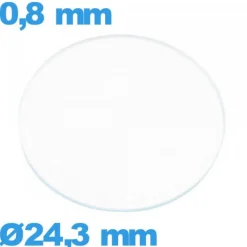 Verre verre minéral circulaire montre 24,3 mm