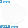 Verre verre minéral circulaire pour montre 23,5 mm