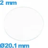 Verre verre minéral circulaire pour montre 20,1 mm