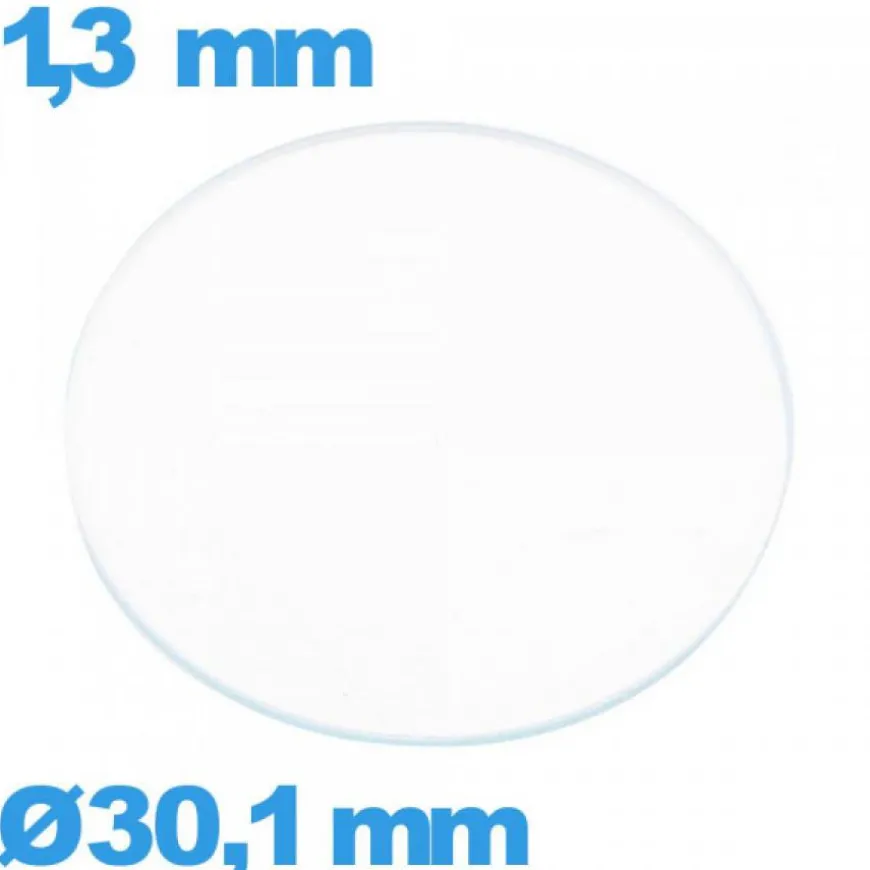 Verre verre minéral circulaire 30,1 mm de montre