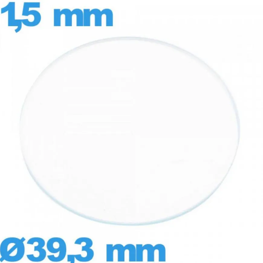 Verre verre minéral circulaire pour montre 39,3 mm