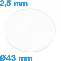 Verre verre minéral circulaire 43 mm pour montre