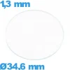 Verre verre minéral circulaire 34,6 mm montre