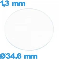 Verre verre minéral circulaire 34,6 mm montre