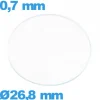 Verre verre minéral de montre circulaire 26,8 mm