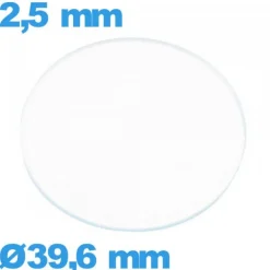 Verre verre minéral de montre circulaire 39,6 mm