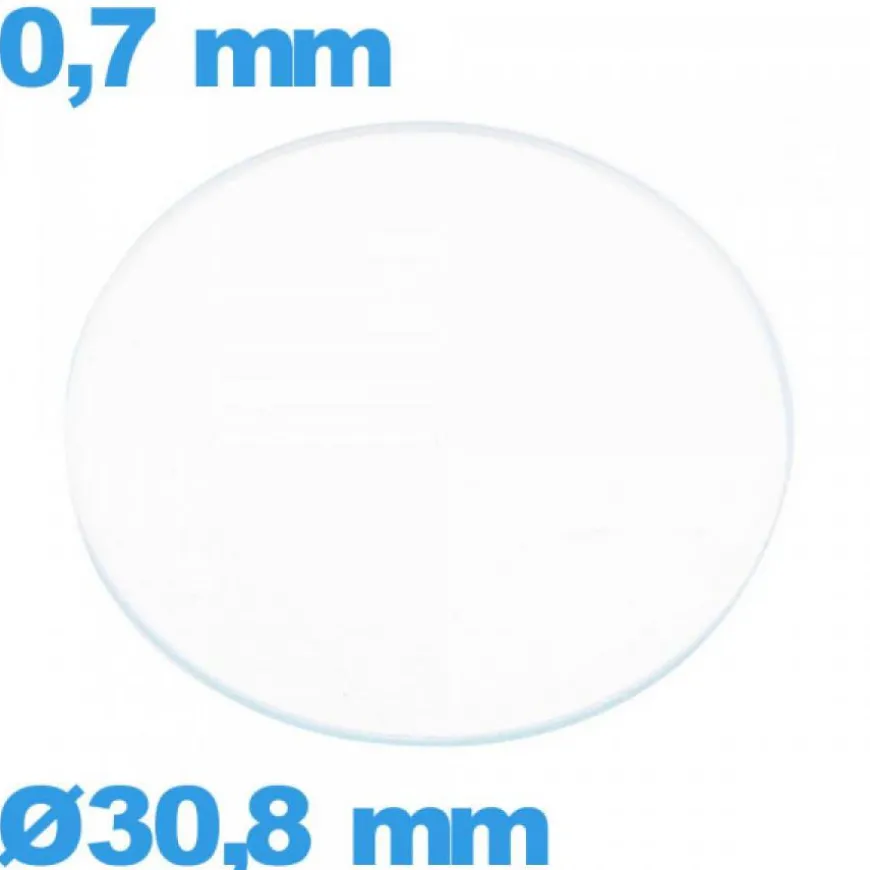 Verre verre minéral montre circulaire 30,8 mm