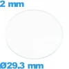 Verre verre minéral montre circulaire 29,3 mm