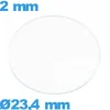 Verre verre minéral pour montre circulaire 23,4 mm