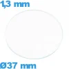 Verre verre minéral pour montre circulaire 37 mm
